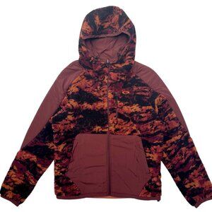 Oakley Men M Red/Black Tiger Camo Caribou Sherpa Fleece Outdoor Hooded Jacket